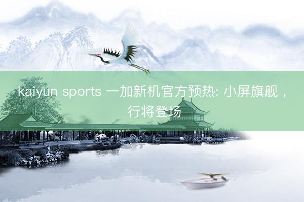 kaiyun sports 一加新机官方预热: 小屏旗舰 , 行将登场